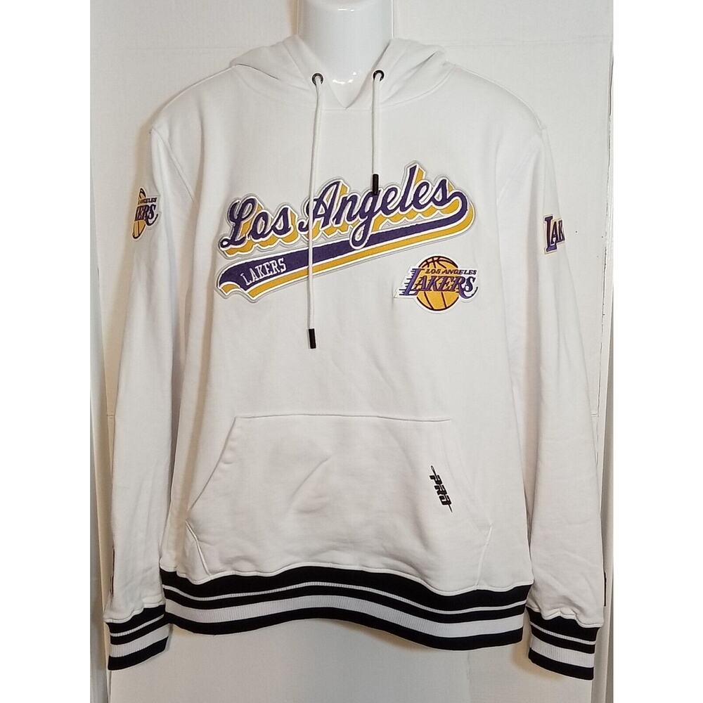 Los Angeles Lakers Script Tail Pro Standard Rib Hoodie Medium